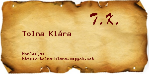 Tolna Klára névjegykártya